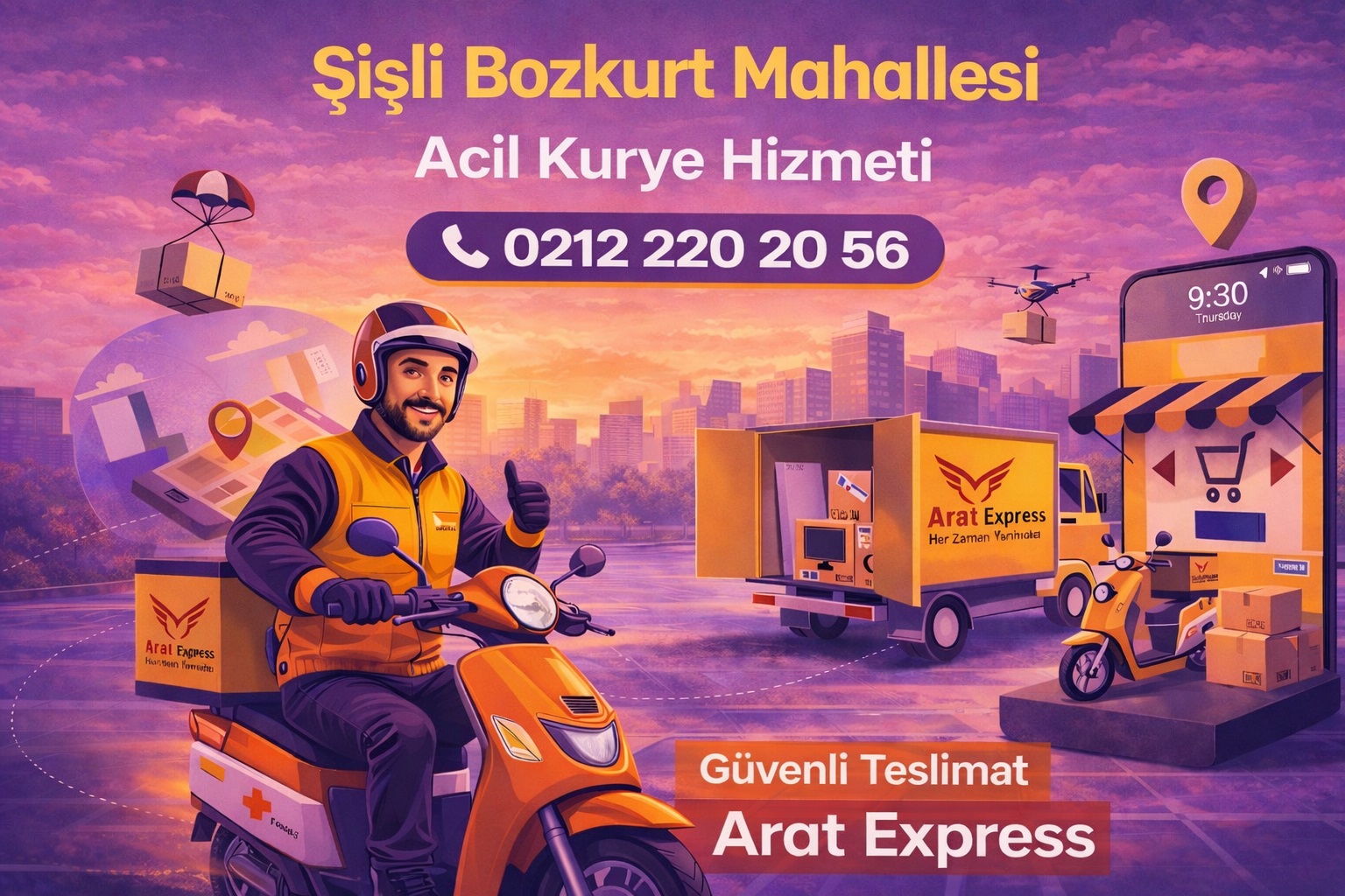   Şişli Bozkurt Mahallesi Acil Kurye Hizmeti 